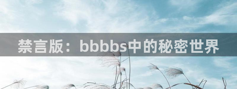 动漫之家：禁言版：bbbbs中的秘密世界